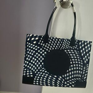 Tory Burch Ella Tote blue gingham